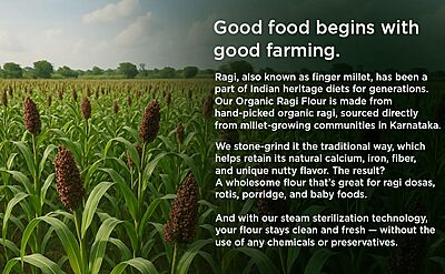 PURE&SURE - ORGANIC RAGI FLOUR 1KG