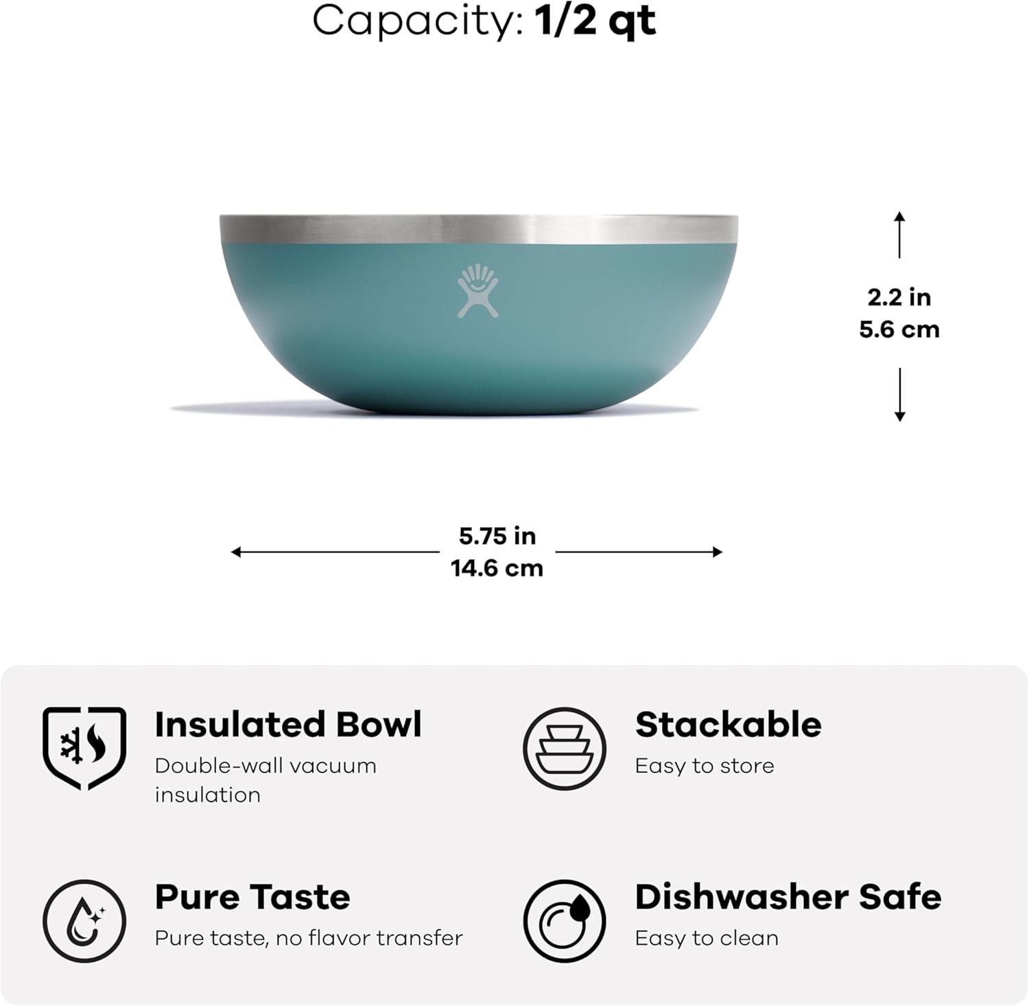 HYDRO FLASK Outdoor Kitchen Bowl - Stainless Steel Dinnerware, Reusable, Dishwasher Safe, BPA-Free