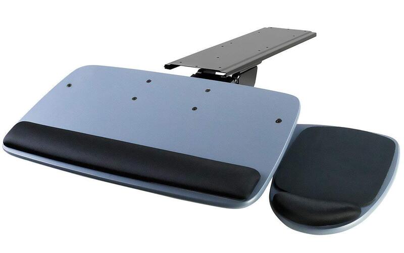 Mount-It! Under Desk Keyboard Tray, Adjustable Keyboard and Mouse Drawer Platform with Ergonomic Wrist Rest Pad