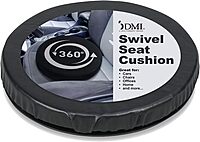 HealthSmart 360 Degree Swivel Seat Cushion, Chair Assist for Elderly, Swivel Seat Cushion for Car, Twisting Disc, Black Leather, 15 Inches in Diameter 15 Diameter Black Leather