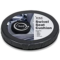 HealthSmart 360 Degree Swivel Seat Cushion, Chair Assist for Elderly, Swivel Seat Cushion for Car, Twisting Disc, Black Leather, 15 Inches in Diameter 15 Diameter Black Leather