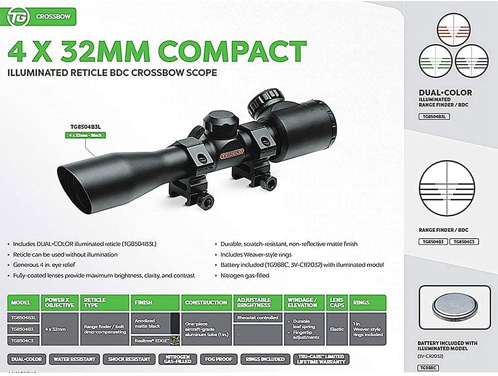 TRUGLO 4x32 Compact Crossbow Scope
