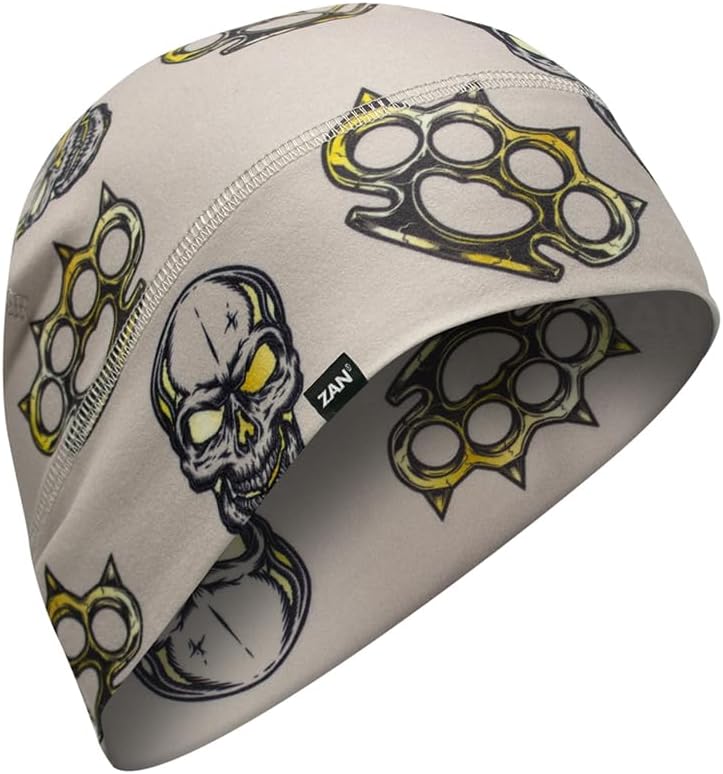 Zan® Helmet Liner/Beanie SportFlex® Series Greige Spiked Brass Knuckles