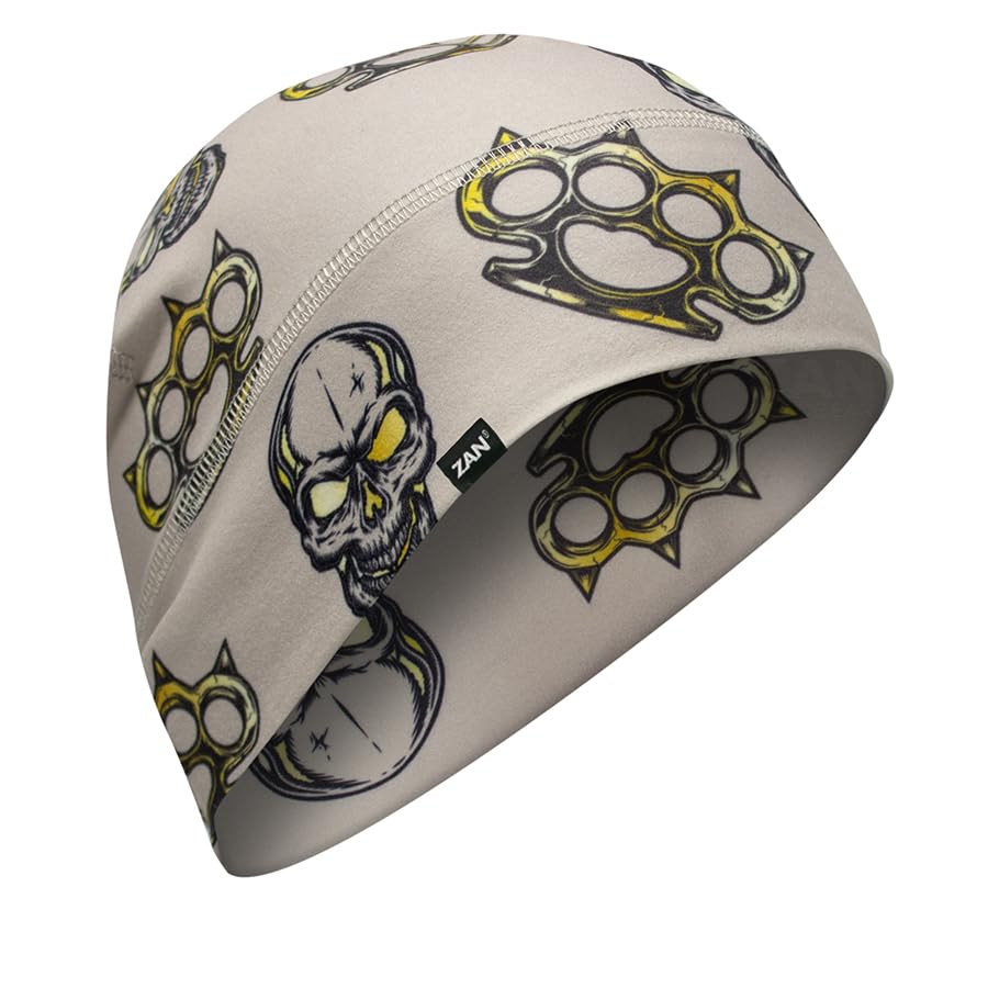 Zan® Helmet Liner/Beanie SportFlex® Series Greige Spiked Brass Knuckles