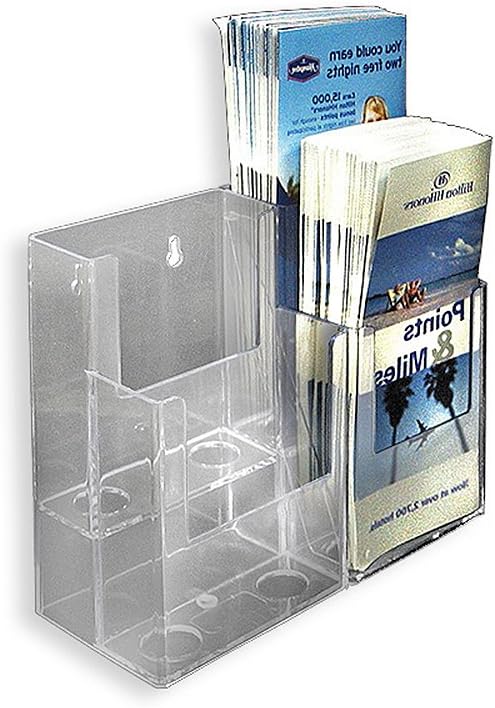 AZAR DISPLAYS 2-Tier Tri-Fold Brochure Counter Display, Clear Acrylic
