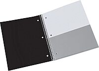 Office Depot® Brand Stellar Poly Notebook, 8-1/2" x 11", 1 Subject, Quadrille Ruled, 100 Sheets, Black