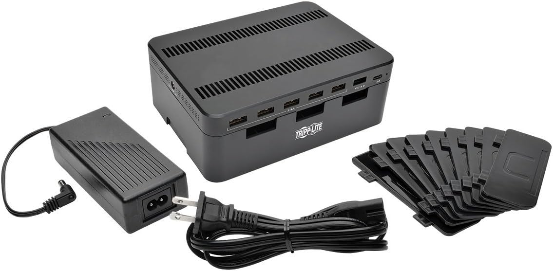 TRIPP LITE USB Charging Station with Storage and Adjustable Brackets