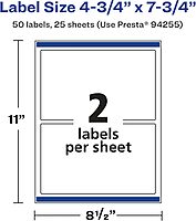 AVERY Glossy Clear Rectangle Labels, Sure Feed Technology, 4.75" x 7.75"