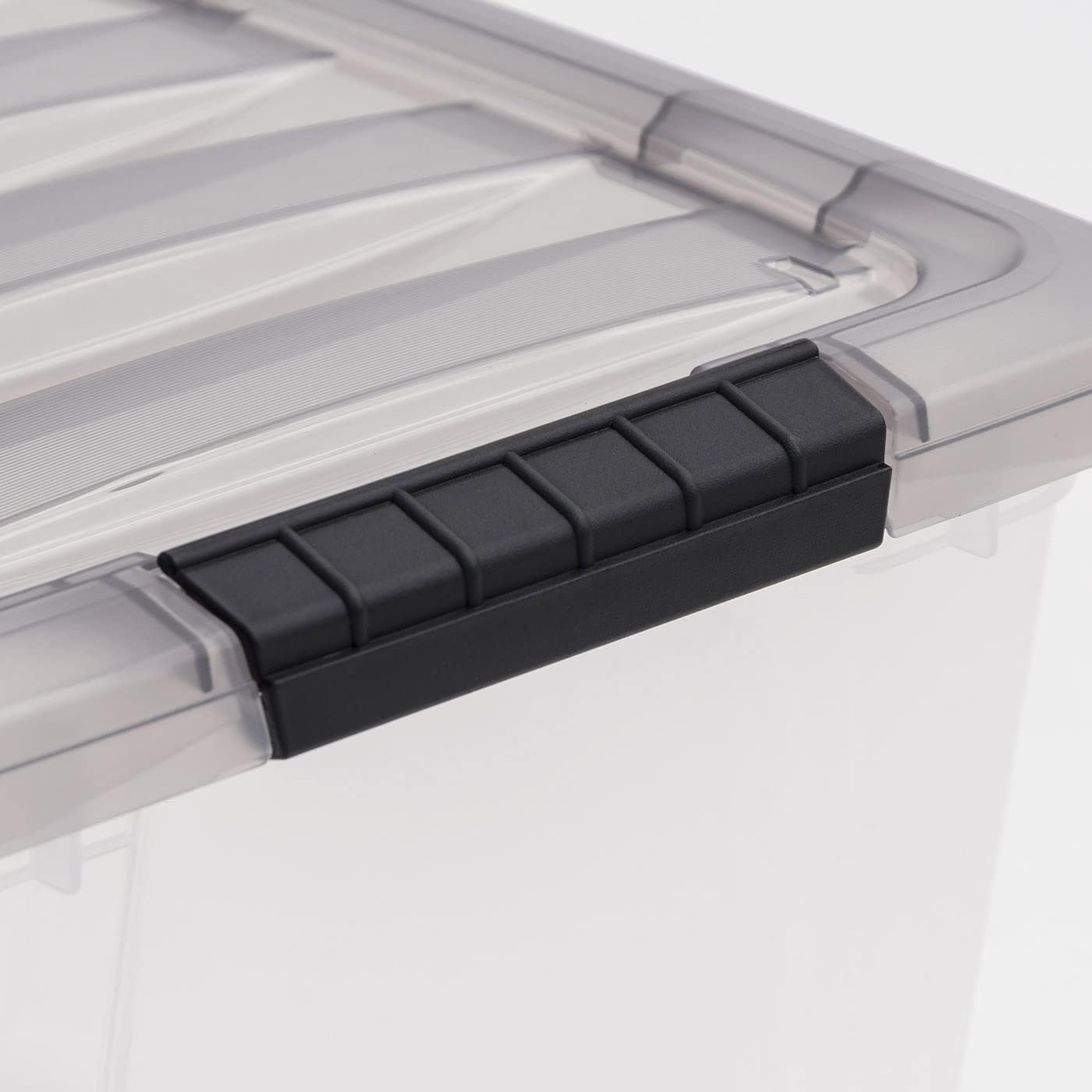 IRIS USA 53 Quart Stack & Pull Clear Storage Box, Gray, 5 Pack