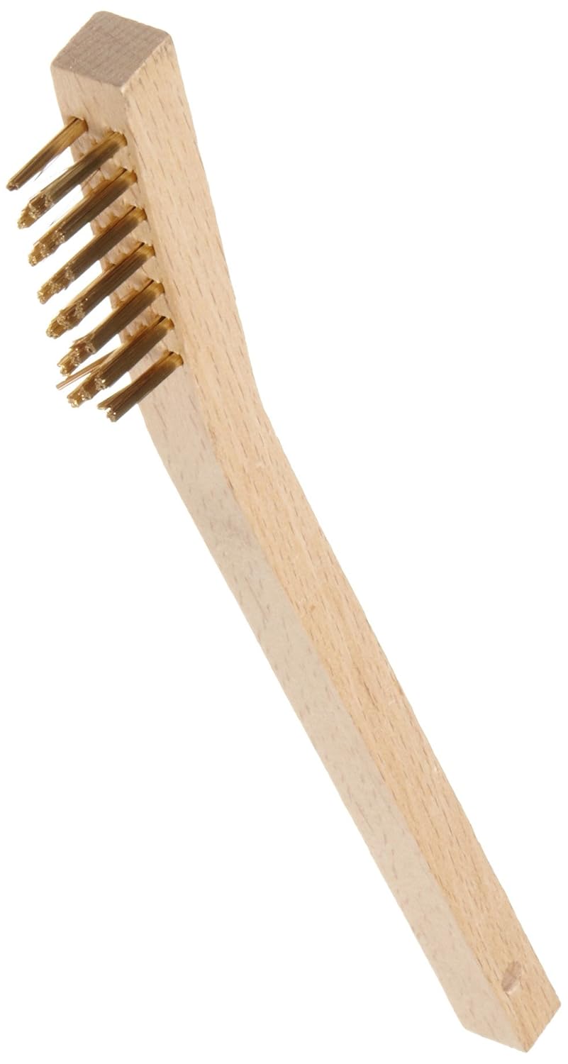 Weiler 44810 0.006" Wire Size, 7-1/2" X 1/2" Block Size, 3 X 7 No. Of Rows, Straight Brass Bristles