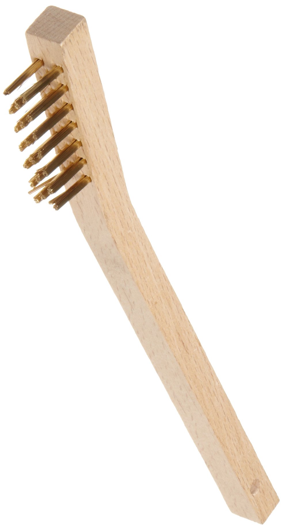 Weiler 44810 0.006" Wire Size, 7-1/2" X 1/2" Block Size, 3 X 7 No. Of Rows, Straight Brass Bristles