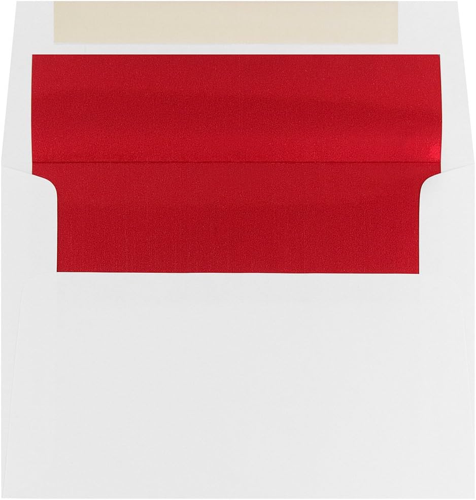 JAM PAPER Foil-Lined Invitation Envelopes - White with Foil Lining - 25/Pack