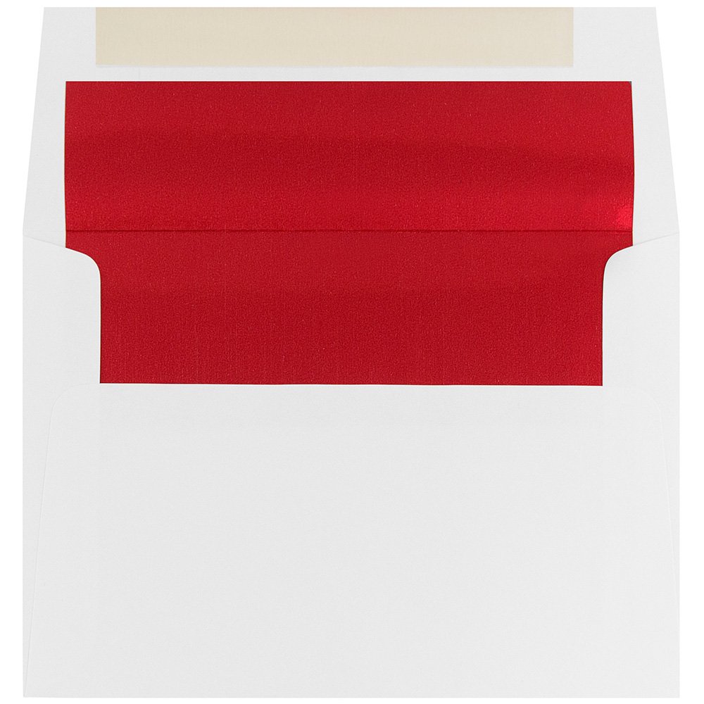 JAM PAPER Foil-Lined Invitation Envelopes - White with Foil Lining - 25/Pack