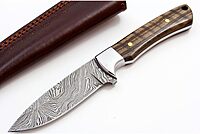 BucknBear Custom Handmade Fixed Blade Damascus Drop Point Utility Hunter Knife