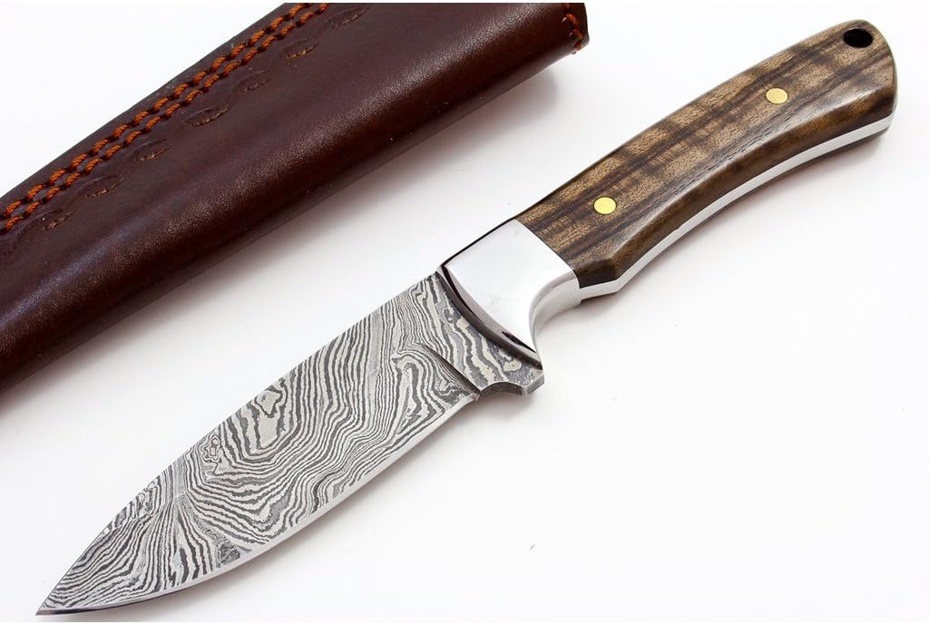 BucknBear Custom Handmade Fixed Blade Damascus Drop Point Utility Hunter Knife