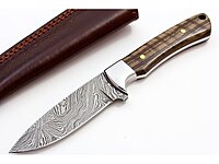 BucknBear Custom Handmade Fixed Blade Damascus Drop Point Utility Hunter Knife