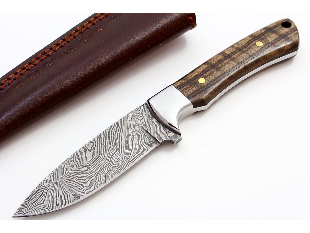 BucknBear Custom Handmade Fixed Blade Damascus Drop Point Utility Hunter Knife