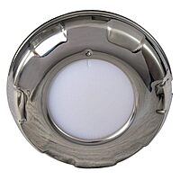 Lumitec Aurora - LED Dome Light - Polished SS Finish - 2-Color White/Blue Dimming