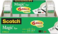Scotch 6122 Magic Tape & Refillable Dispenser, 3/4-Inch x 650-Inch, 1-Inch Core, Clear, 6/Pack