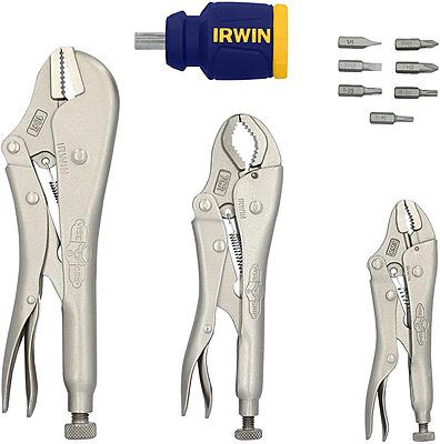 IRWIN 2077703 Vise-Grip Fast Release Locking Pliers Set with Free 8-in-1 Multi-Tool, 3-Piece One Size