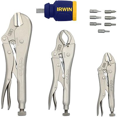 IRWIN 2077703 Vise-Grip Fast Release Locking Pliers Set with Free 8-in-1 Multi-Tool, 3-Piece One Size