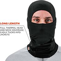 Ergodyne Standard Dual-Layer Balaclava Face Mask, Black, One Size