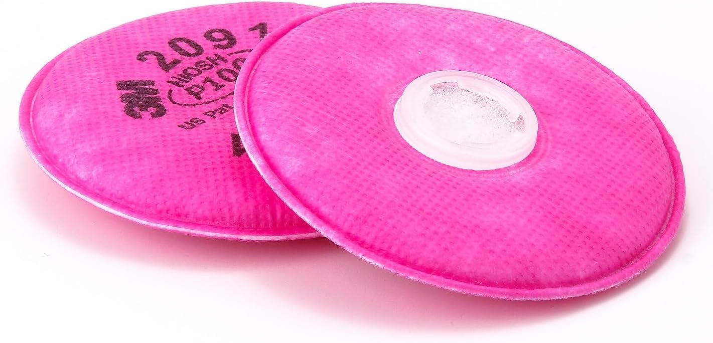 3M particulate filters P100 #2091/07000 , Pink, One Size, 2 Count