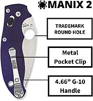 Spyderco Manix 2 Folding Knife with Ball Bearing Lock - PlainEdge