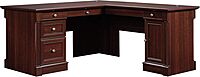 Sauder Palladia L-Shaped Desk with Drawers, File Cabinet Storage & Keyboard Tray