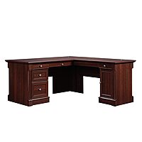 Sauder Palladia L-Shaped Desk with Drawers, File Cabinet Storage & Keyboard Tray