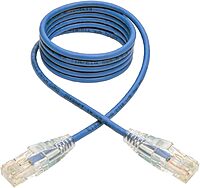 TRIPP LITE Cat6 Gigabit Snagless Molded Slim UTP Patch Cable RJ45 M/M, Blue