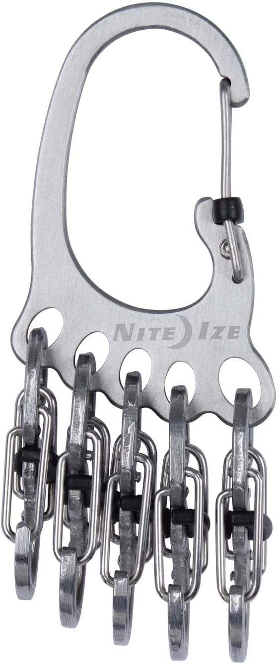 Nite Ize BigFoot Locker KeyRack Stainless Steel Key Holder with S-Biner MicroLocks