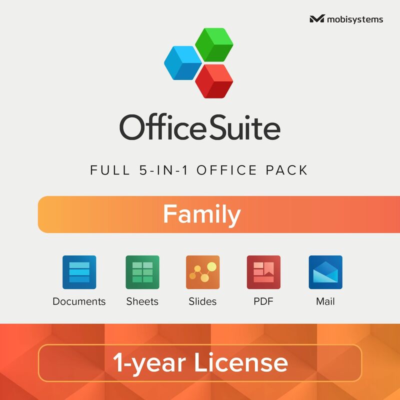 OfficeSuite Family Compatible with Microsoft® Office Word® Excel® & PowerPoint® and Adobe® PDF for PC Windows 10, 8.1, 8