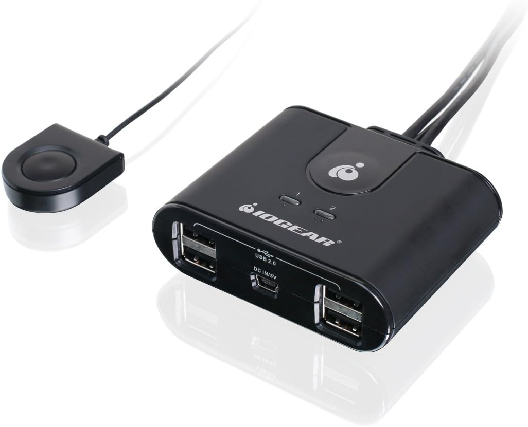 IOGEAR 2x4 USB Peripheral Sharing Switch - Share 4 USB Devices Between 2 Computers