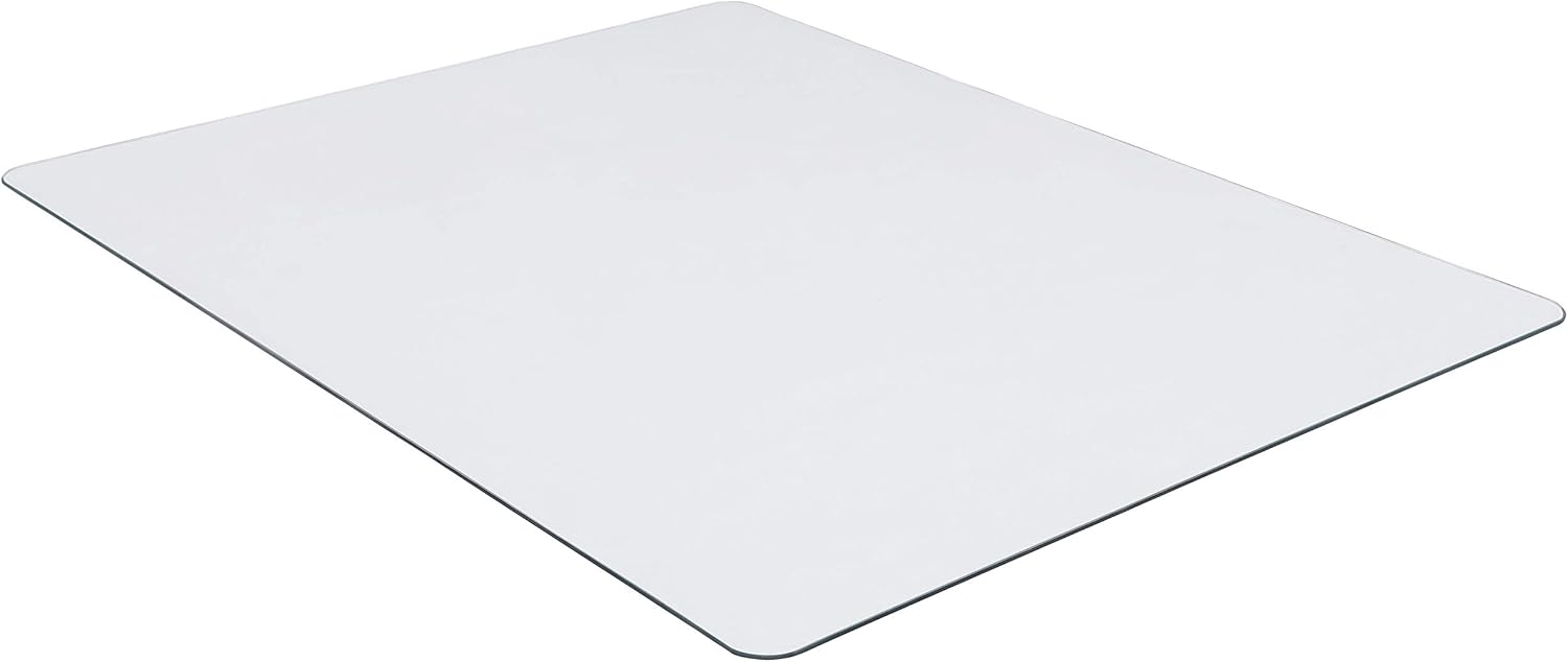 LORELL Tempered Glass Chairmat, Clear, 0.25" Thick, Rectangular