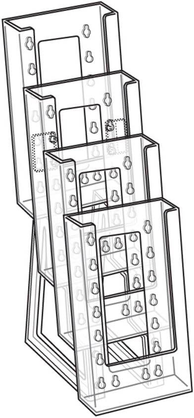 Azar Displays 4-Pocket Crystal Styrene Tiered Modular Brochure Holders, 13 1/4inH x 4 1/2inW x 7 1/2inD, Clear, Pack Of 2