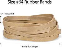 Office Depot - Rubber Bands - Rubber Bands, #64, 1 lb Bag - Rubber Bands in 1 lb Bags - Size 3-1/2" x 1/4" x 3-1/2" x 1/4" - 9" x 11" x 2" - crepe