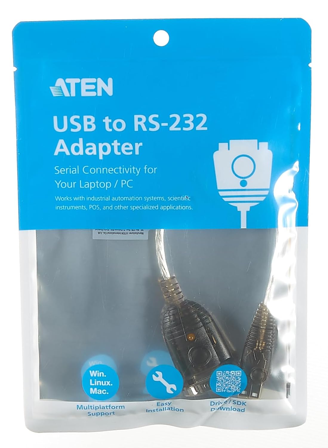 ATEN UC232A USB to Serial Converter USB-A to RS-232 Adapter (35cm) to PDA/Serial (DB9) Port Converter for Laptop PC Modem