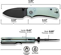 CIVIVI Baby Banter Pocket Knife for EDC, Ben Petersen Folding Knife with 2.34 in Nitro V Steel Blade G10 Handle, Titanium Thumb Stud Opener C19068S-8 (Natural)