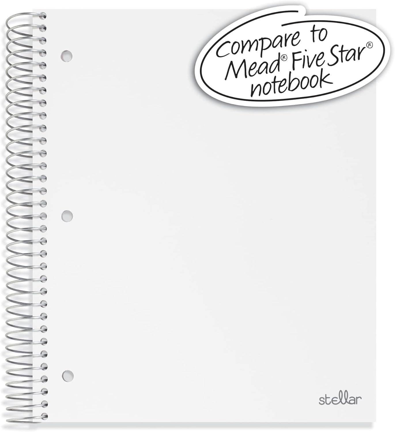 Office Depot® Brand Stellar Poly Notebook, 8 1/2" x 11", 3 Subject, College Ruled, 300 Pages (150 Sheets), White