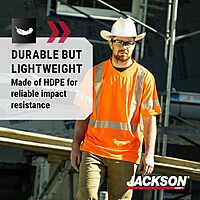 JACKSON SAFETY Cowboy-Style Full-Brim Hard Hat, Non-Vented, HDPE, Ratchet Suspension