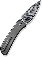 WE Knife WE22030F-DS1 Polished Gray Orange Peel Textured Titanium Handle