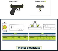 NIGHT FISION Standard Height Perfect Dot Tritium Night Sight Set Compatible with Taurus G3C/GX4
