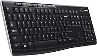 Logitech K270 Wireless Keyboard for Windows, 2.4 GHz Wireless, Full-Size, Number Pad, 8 Multimedia Keys, 2-Year Battery Life, Compatible with PC, Laptop, Black Black 1 Pack Keyboard