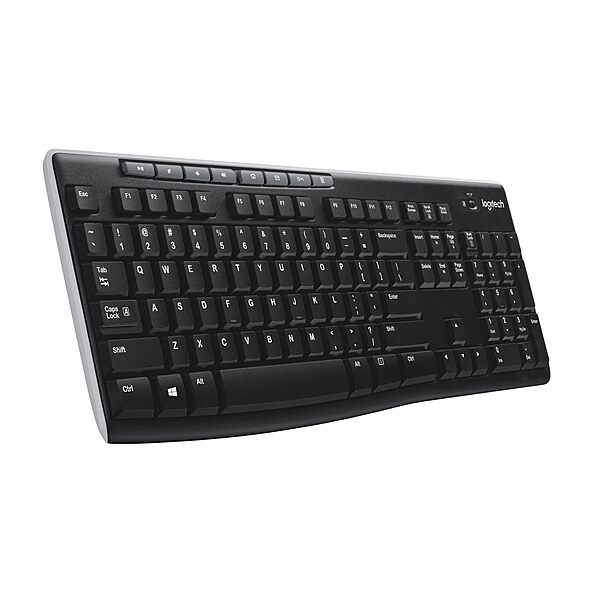 Logitech K270 Wireless Keyboard for Windows, 2.4 GHz Wireless, Full-Size, Number Pad, 8 Multimedia Keys, 2-Year Battery Life, Compatible with PC, Laptop, Black Black 1 Pack Keyboard
