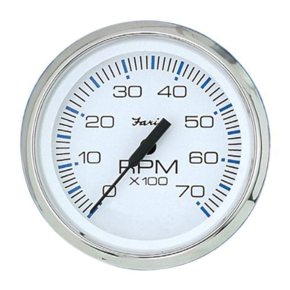 Faria 33817 Chesapeake Stainless Steel Tachometer (7000 RPM) - 4" , White