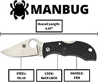 SPYDERCO Manbug Lightweight Folding Utility Pocket Knife