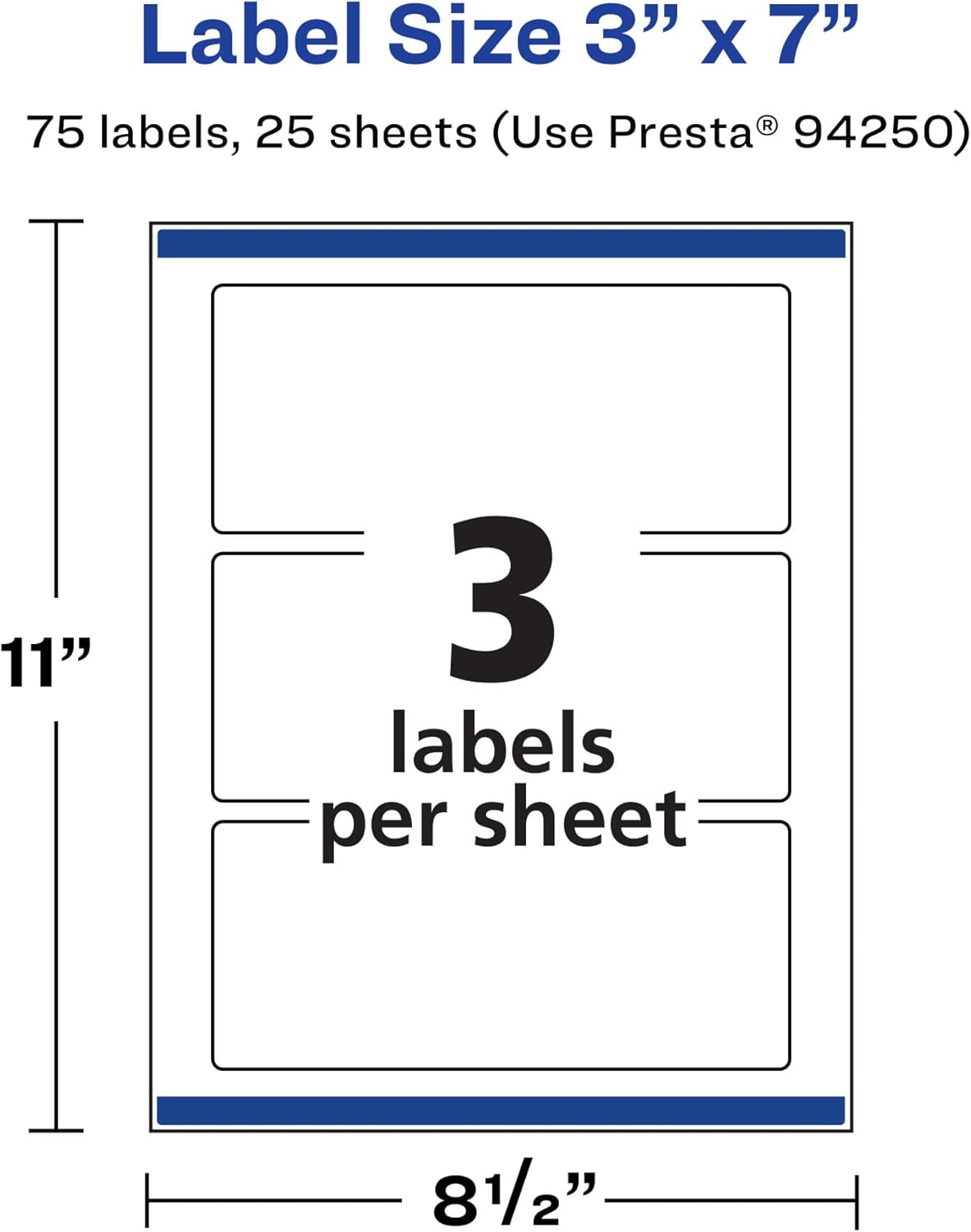AVERY Durable Waterproof Rectangle Labels, Sure Feed Technology, 3" x 7"
