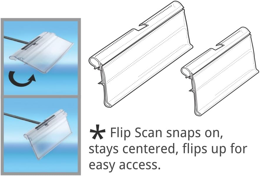 Azar Displays Flip Scan Paper Label Holders, 1-1/4in x 3in, Clear, Pack Of 50 Label Holders