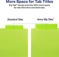 Avery Dividers for 3 Ring Binders, 8 Tab Plastic Binder Dividers, Pockets, Insertable Big Tabs, Multicolor, Extend Beyond Sheet Protectors, 1 Set (11903) Dividers 1 Set